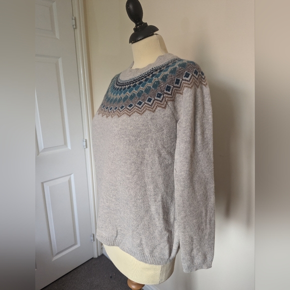 Seasalt Cornwall Camber Rocks Jumper Green & Grey - 80% Of Wool Size 10 - Picture 5 of 8